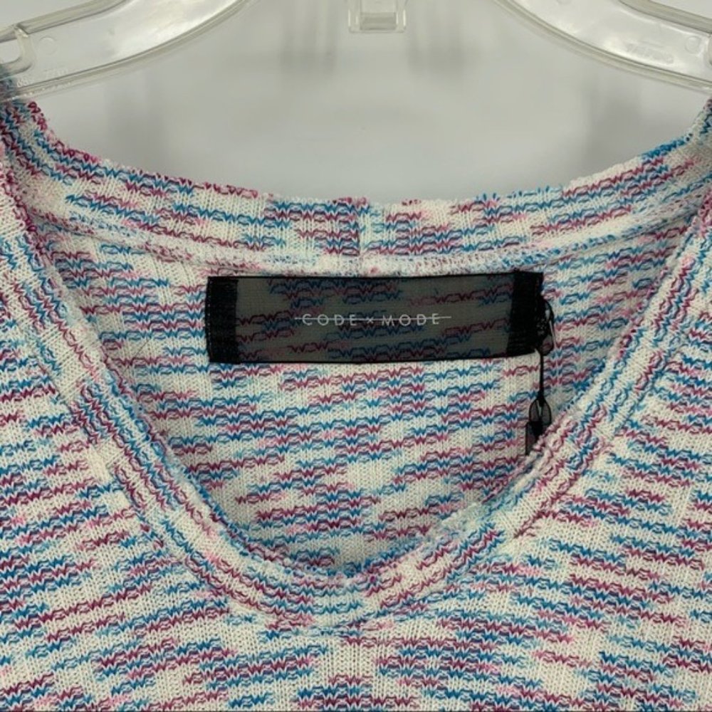 Code Mode Multi Color V Neck Sweater Small - Picture 4 of 10
